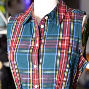 J.Crew Plaid Sleeveless Midi Shirtdress (Size 4, NWT)